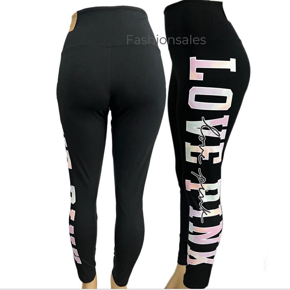Victoria’s Secret Pink Active Cotton High Waist Full Length Logo leggings XLarge